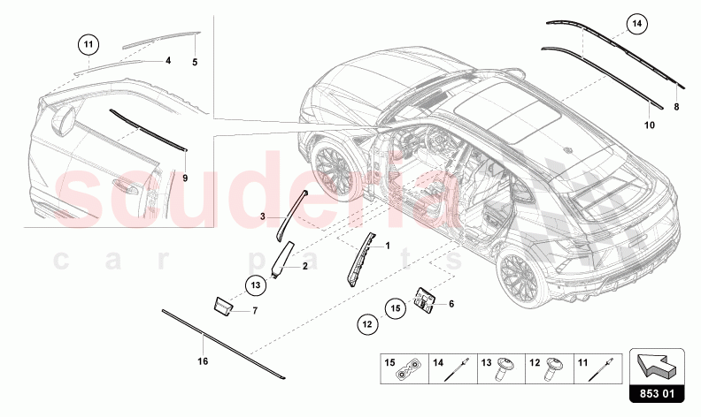 MOLDINGS of Lamborghini Lamborghini Urus (2019-2022)