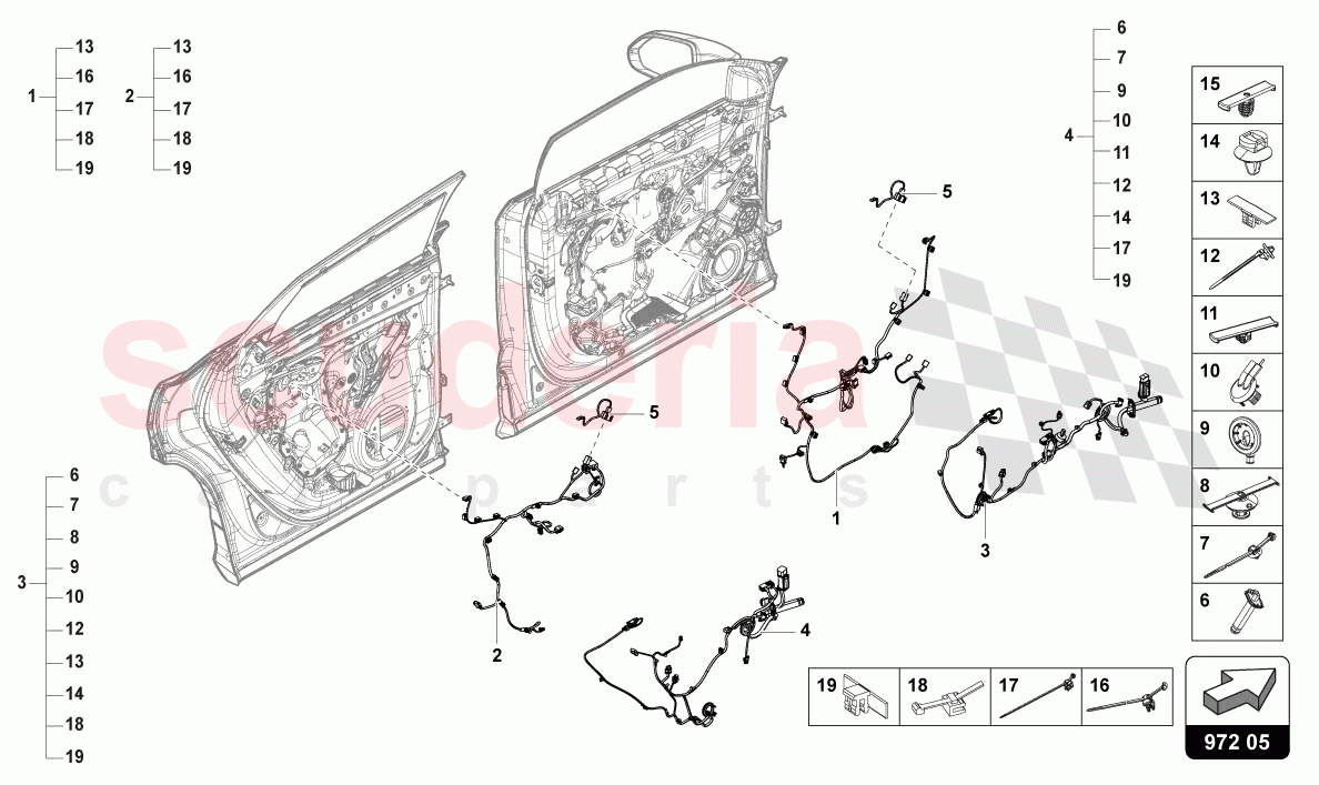 WIRING SET FOR DOOR of Lamborghini Lamborghini Urus (2019-2022)