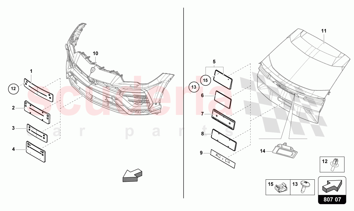 LICENCE PLATE HOLDER of Lamborghini Lamborghini Urus (2019-2022)