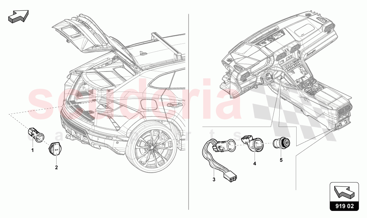 COVER WITH CIGARETTE LIGHTER AND SOCKET of Lamborghini Lamborghini Urus Performante