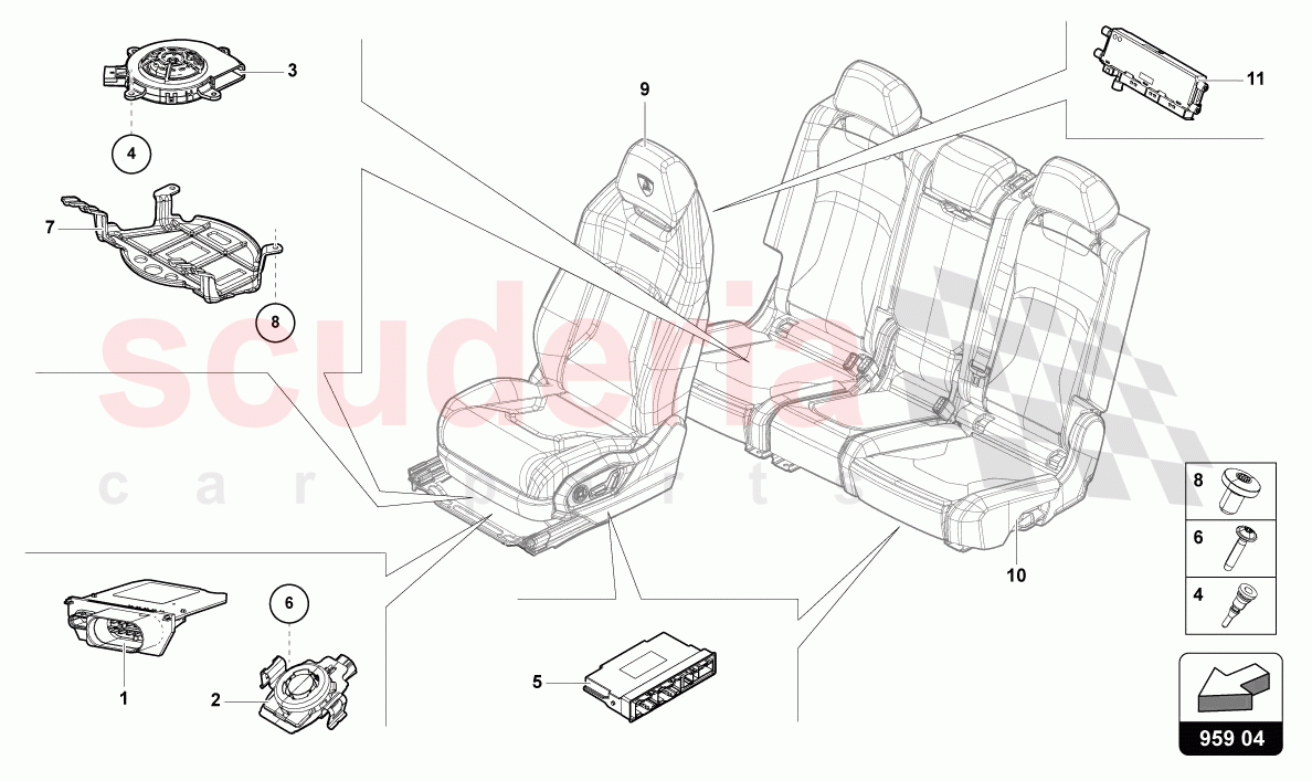 CONTROL UNIT FOR SEAT OCCUPIED SENSOR of Lamborghini Lamborghini Urus Performante