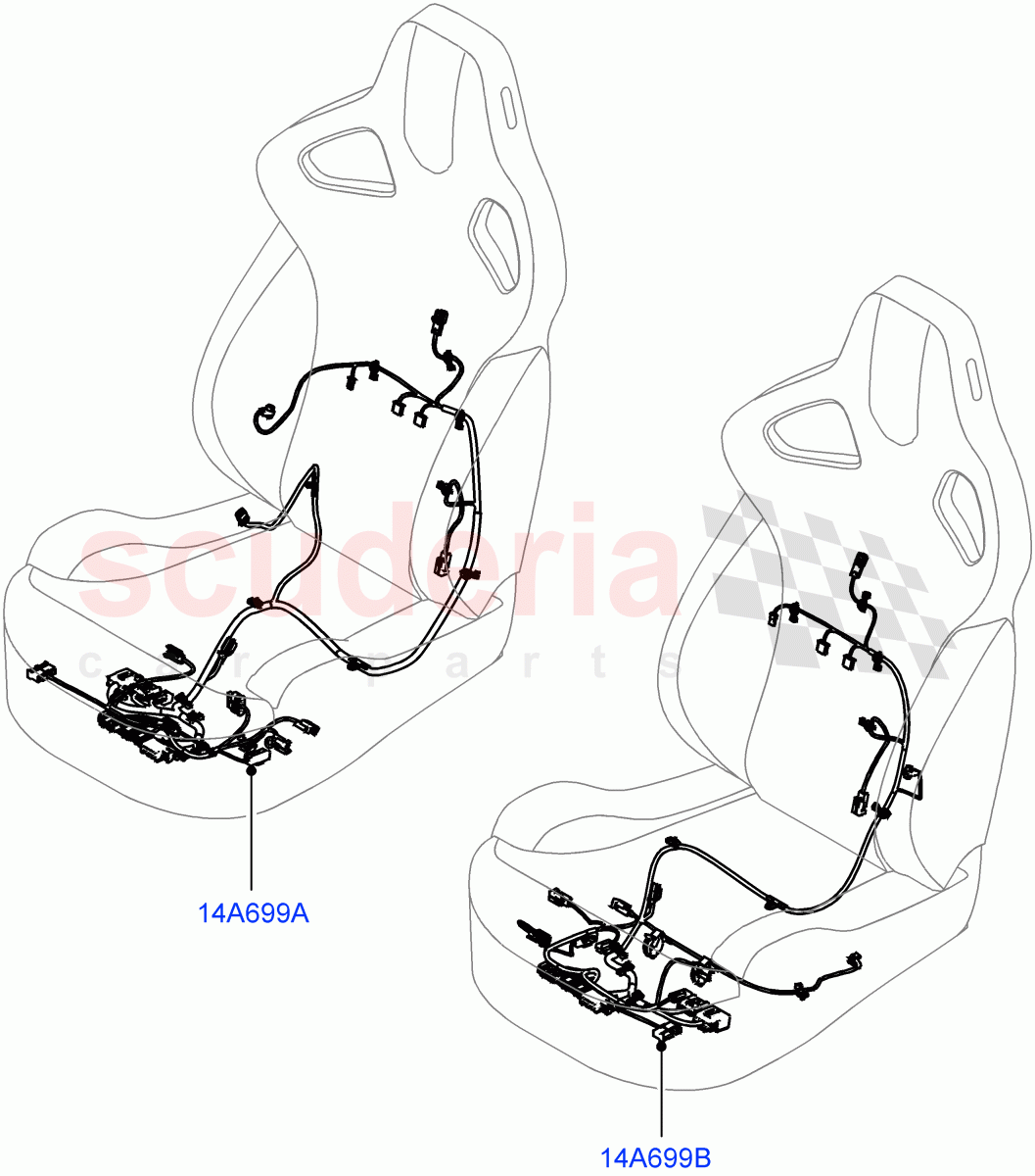 Wiring - Seats (Front Seats) (Drivers Seat - Sports) ((V) Fr... parts ...