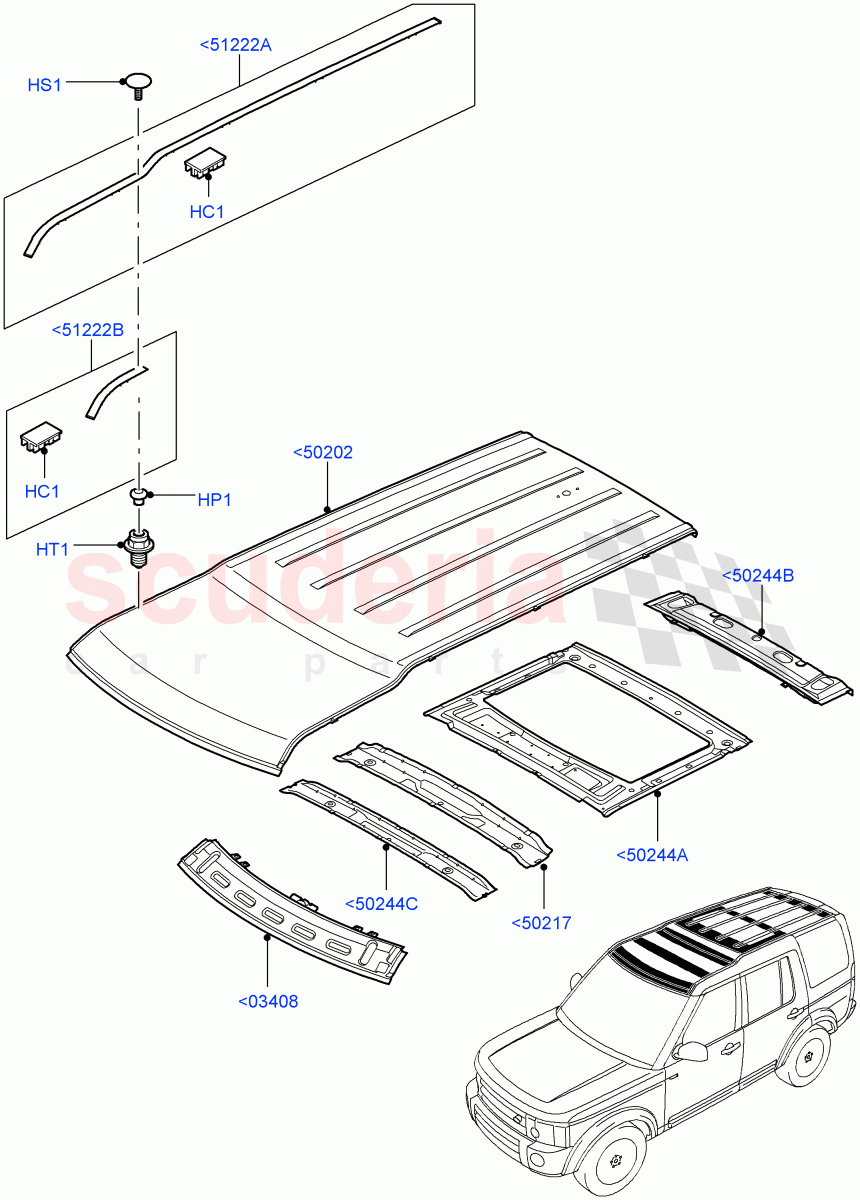 Roof Sheet Metal (Less Sun Roof) ((V) Fromaa000001) parts for Land