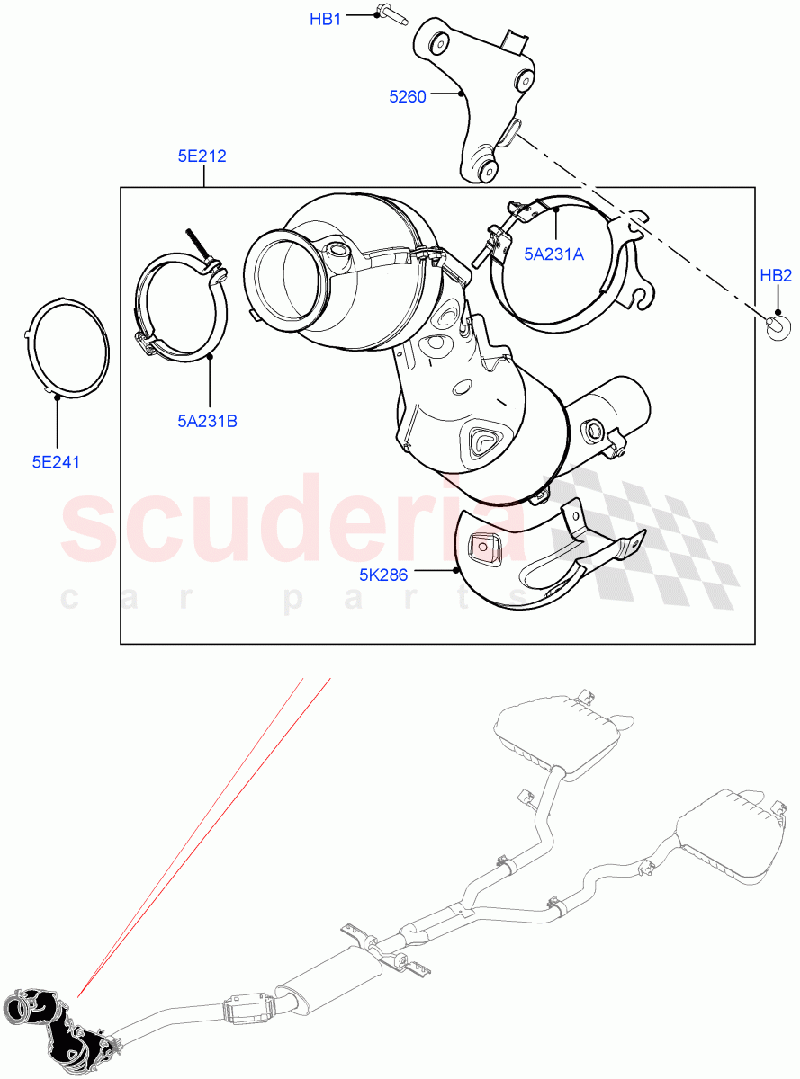 Front Exhaust System (2.0L I4 Mid DOHC AJ200 Petrol, SULEV Requirements