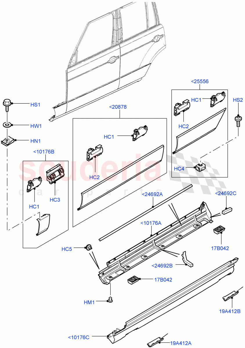 Body Mouldings ((V) Fromaa000001) parts for Land Rover Range Rover (20102012) [3.6 V8 32V DOHC