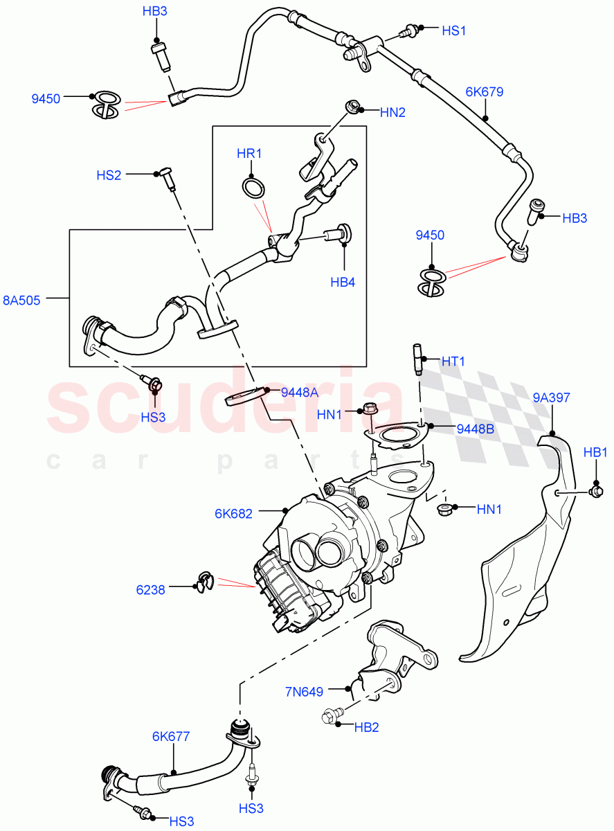Turbocharger (Lh Side - Primary) (3.0 V6 Diesel) parts for Land 