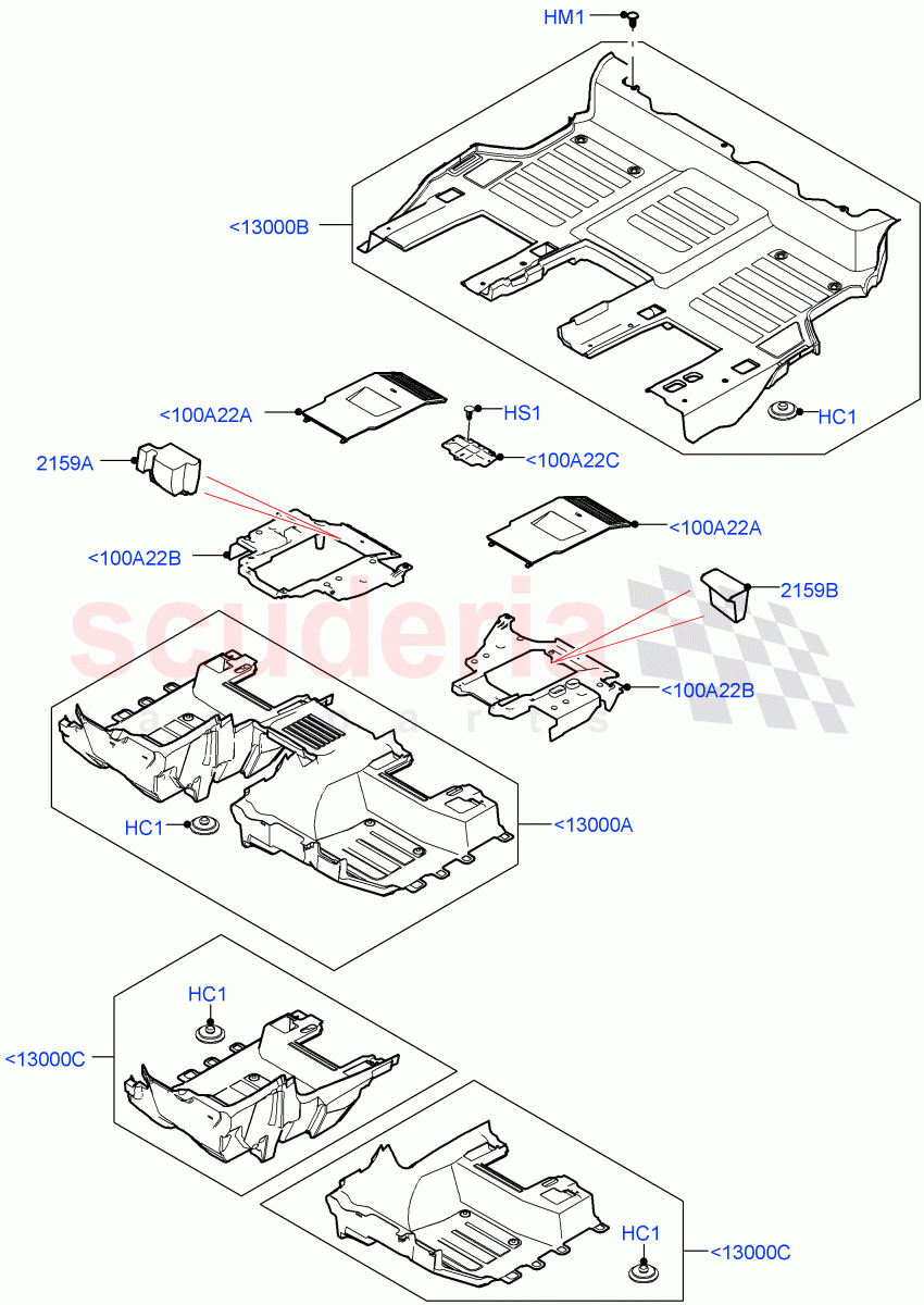 Land Rover Defender (2020+) [2.0 Turbo Diesel] Floor Trim (Floor 