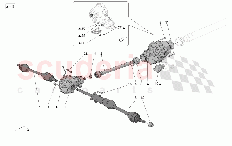 FRONT WHEELS TRANSMISSION of Maserati Maserati Grecale Modena Automatic 2.0 T4 4WD 250HP MHEV