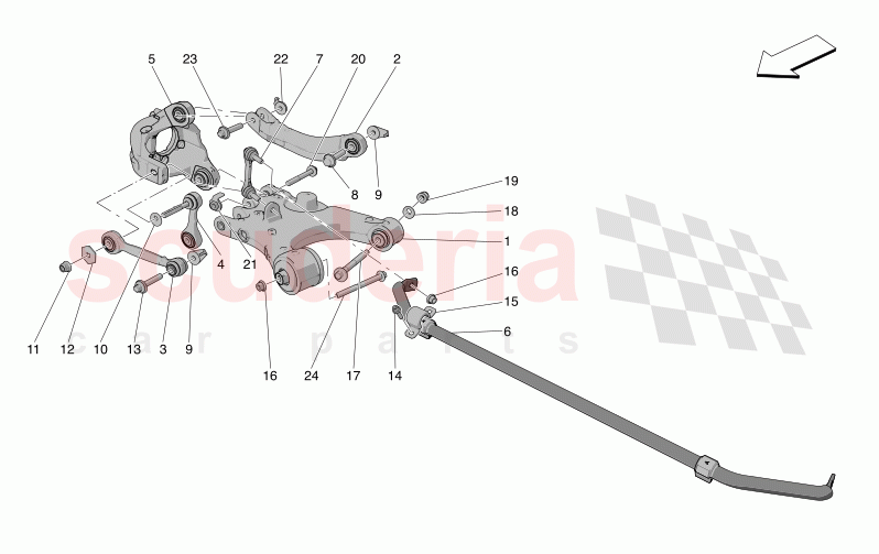 REAR SUSPENSION of Maserati Maserati Grecale Modena Automatic 2.0 T4 4WD 330HP MHEV
