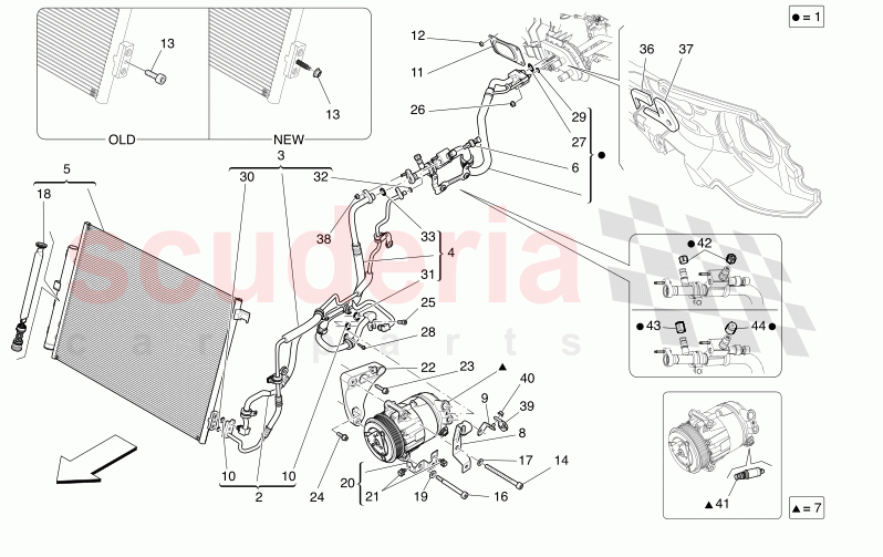 A/C UNIT: ENGINE COMPARTMENT DEVICES of Maserati Maserati Levante Modena Automatic 3.0 BT V6 4WD 350HP