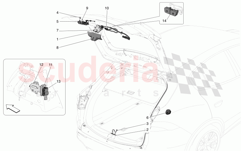 REAR LIFTGATE OPENING CONTROL of Maserati Maserati Grecale Modena Automatic 2.0 T4 4WD 330HP MHEV