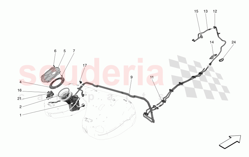 FUEL PUMPS AND CONNECTION LINES of Maserati Maserati Grecale Modena Automatic 2.0 T4 4WD 330HP MHEV