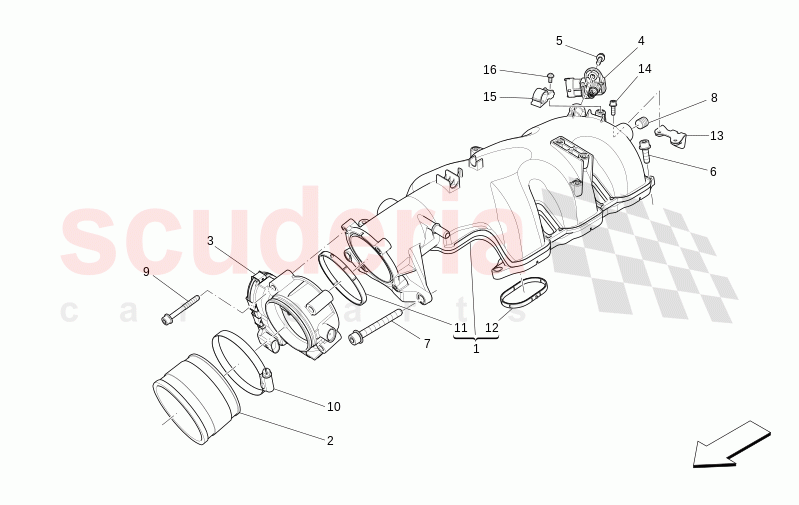 INTAKE MANIFOLD AND THROTTLE BODY of Maserati Maserati Levante Modena S Automatic 3.0 BT V6 4WD 430HP