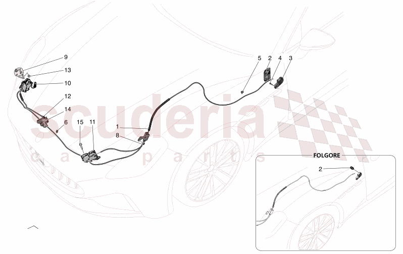 FRONT LID OPENING BUTTON of Maserati Maserati GranTurismo M189    AUTOMATIC 4WD 3.0 BT V6 490 HP
