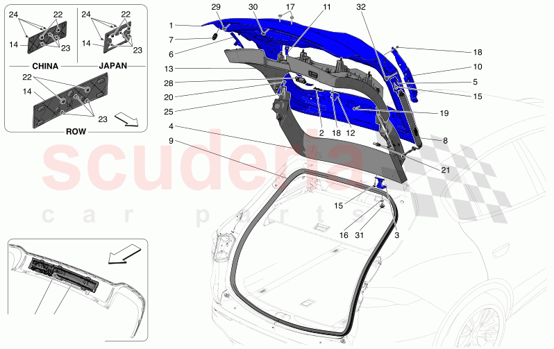 REAR LIFTGATE of Maserati Maserati Grecale Modena Automatic 2.0 T4 4WD 250HP MHEV
