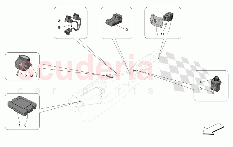 CENTRE CONSOLE DEVICES of Maserati Maserati MC20 Notte Automatic 3.0 BT V6 2WD 630HP