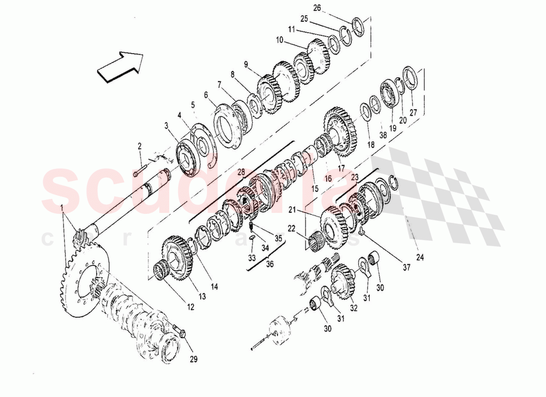 Lay Shaft Gears of Maserati Maserati GranTurismo MC Stradale