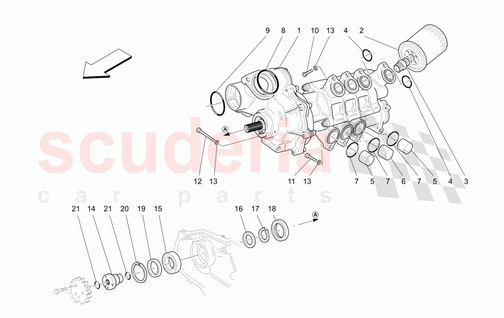 LUBRICATION SYSTEM: PUMP AND FILTER of Maserati Maserati 4200 Spyder (2005-2007) GT