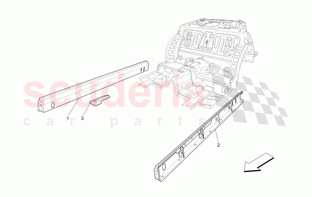 CENTRAL STRUCTURAL FRAMES AND SHEET PANELS of Maserati Maserati GranTurismo (2014+) Auto