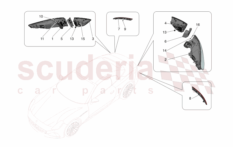 TAILLIGHT CLUSTERS of Maserati Maserati GranCabrio M189    AUTOMATIC 4WD 3.0 BT V6 490 HP