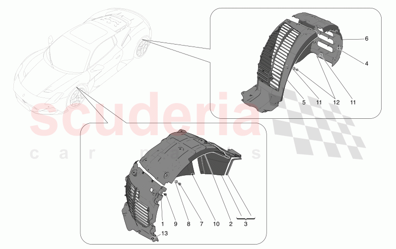 WHEELHOUSE AND LIDS of Maserati Maserati MC20 Automatic 3.0 BT V6 2WD 630HP