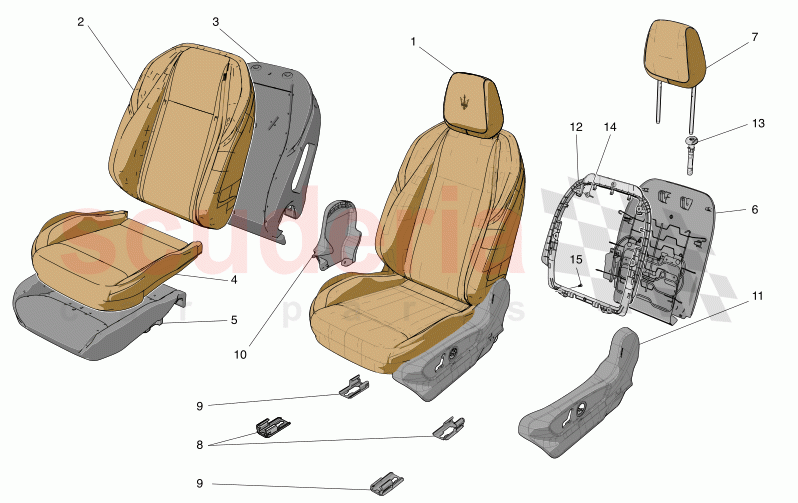 FRONT SEATS: TRIM PANELS of Maserati Maserati Grecale GT Automatic 2.0 T4 4WD 250HP MHEV