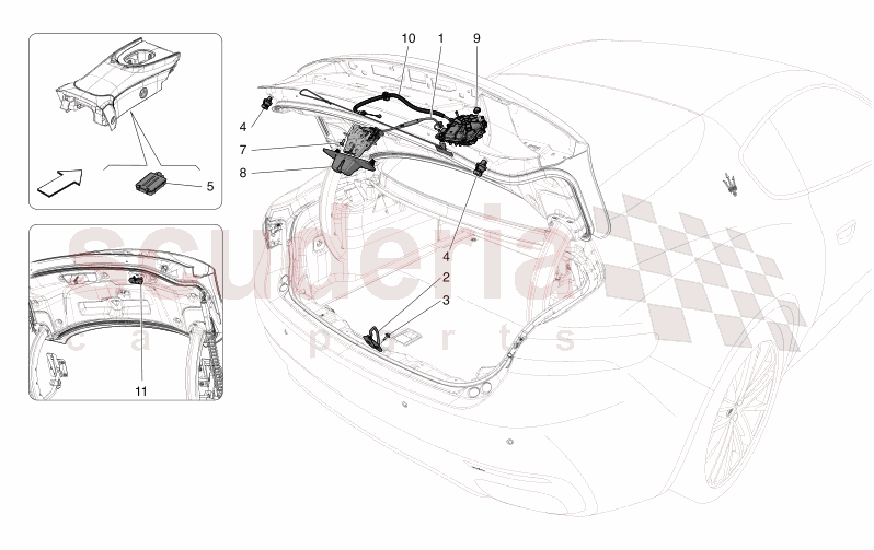 REAR LID OPENING CONTROL of Maserati Maserati GranTurismo M189    AUTOMATIC 4WD 3.0 BT V6 490 HP