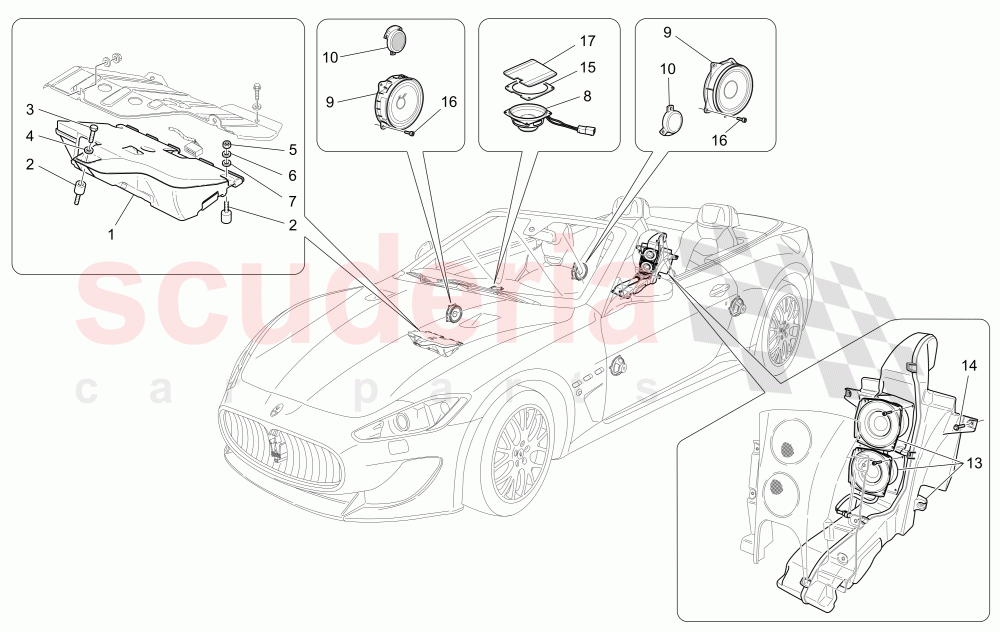 SOUND DIFFUSION SYSTEM of Maserati Maserati GranCabrio (2016+) MC Centennial
