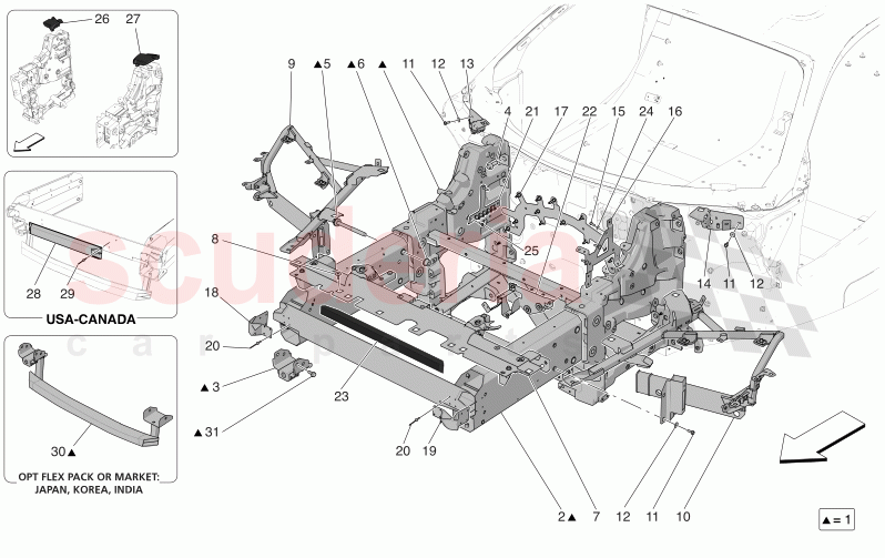 FRONT CHASSIS (09071) parts for Maserati MC20 Automatic 3.0 BT V6
