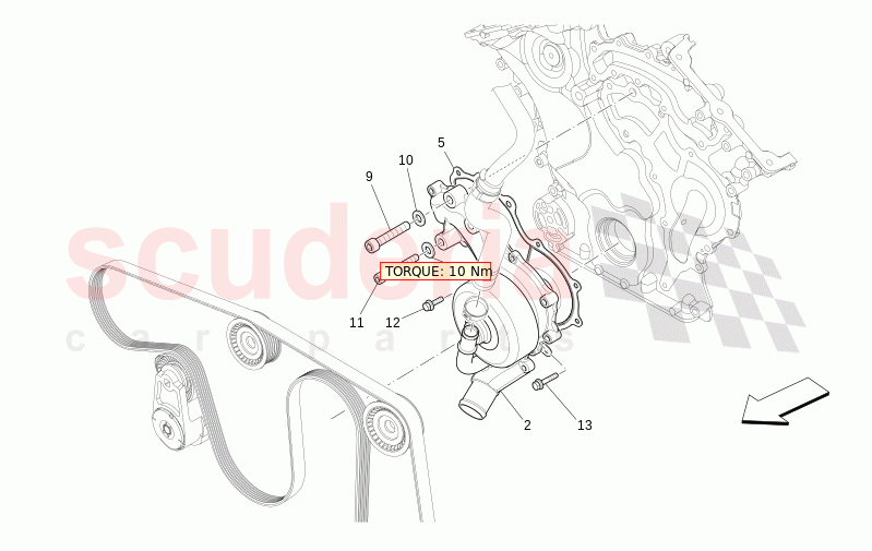 COOLING SYSTEM: WATER PUMP of Maserati Maserati Levante Modena S Automatic 3.0 BT V6 4WD 430HP