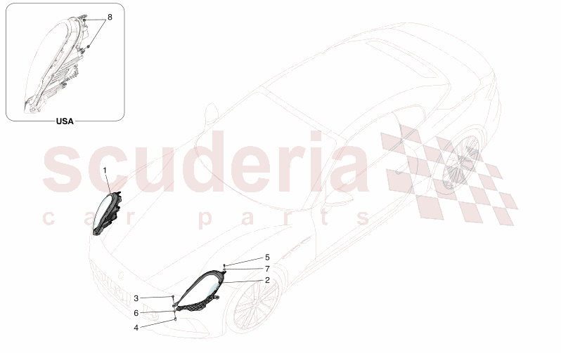 HEADLIGHT CLUSTERS of Maserati Maserati GranCabrio M189    AUTOMATIC 4WD 3.0 BT V6 490 HP