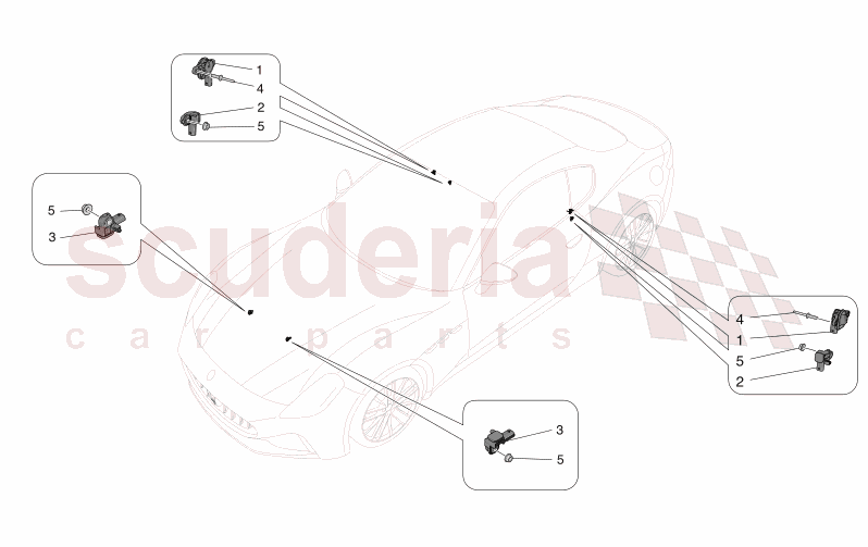 CRASH SENSORS of Maserati Maserati GranTurismo M189 MODENA  AUTOMATIC 4WD 3.0 BT V6 490 HP