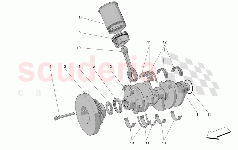 CRANK MECHANISM of Maserati Maserati GranCabrio M189 TROFEO  AUTOMATIC 4WD 3.0 BT V6 550 HP
