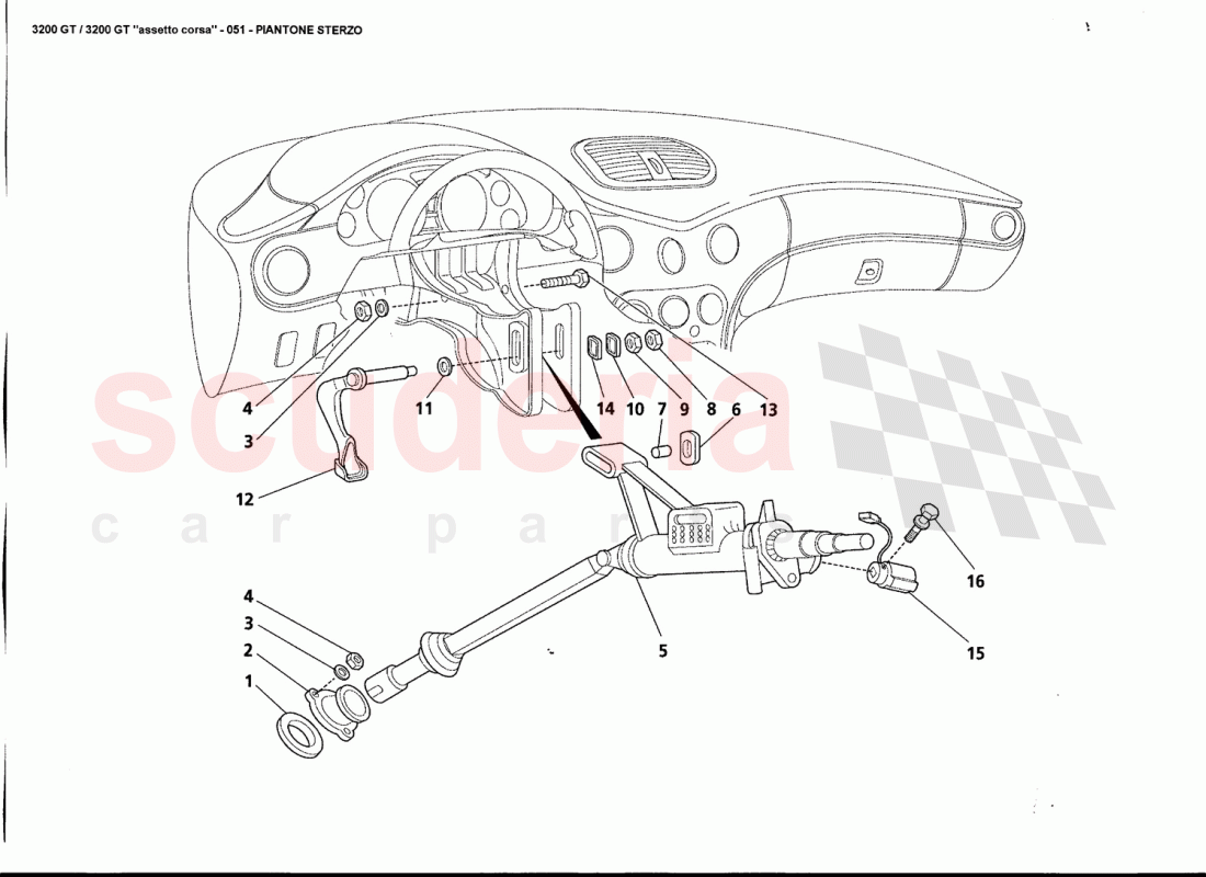 STEERING COLUMN of Maserati Maserati 3200 GT / Assetto Corsa