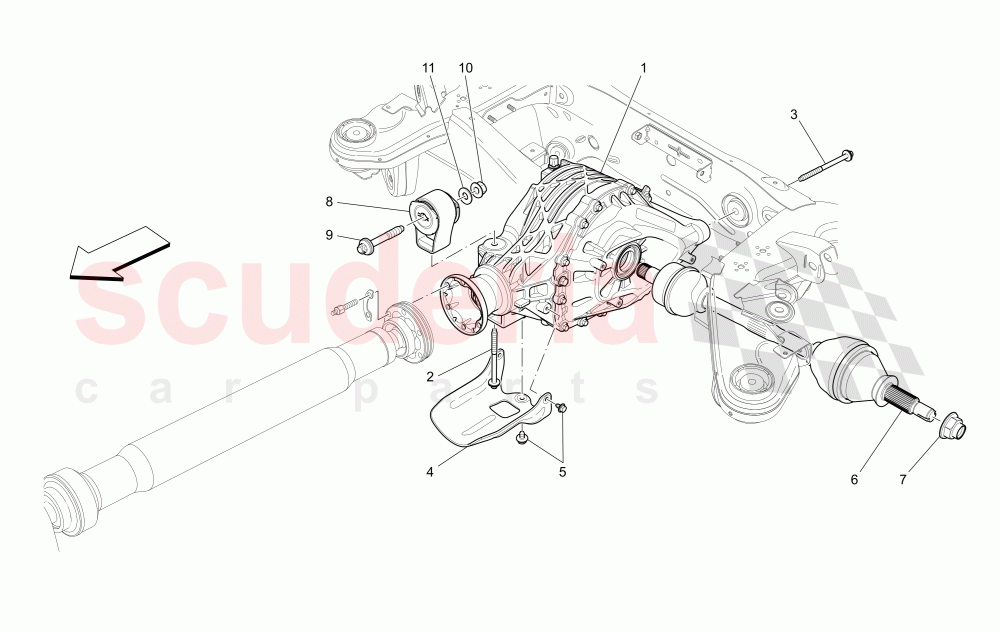 DIFFERENTIAL AND REAR AXLE SHAFTS of Maserati Maserati Ghibli (2017+) S Q4