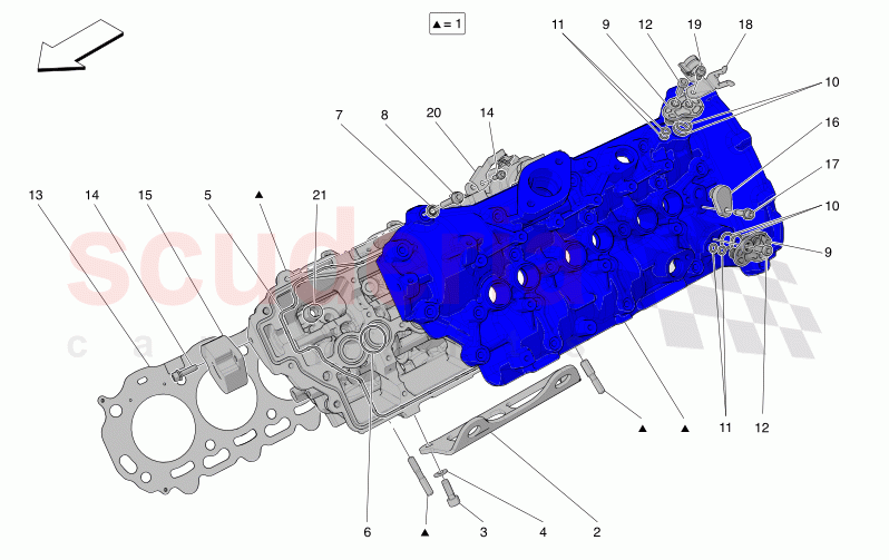 LH CYLINDER HEAD of Maserati Maserati MC20 Automatic 3.0 BT V6 2WD 630HP