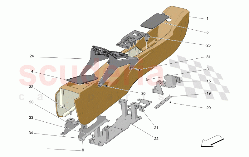 ACCESSORY CONSOLE AND CENTRE CONSOLE of Maserati Maserati MC20 GT2 Stradale  Automatic 3.0 BT V6 2WD 630HP - 640HP