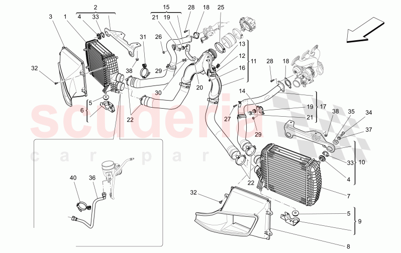 INTERCOOLER SYSTEM of Maserati Maserati Levante Modena Automatic 3.0 BT V6 4WD 350HP