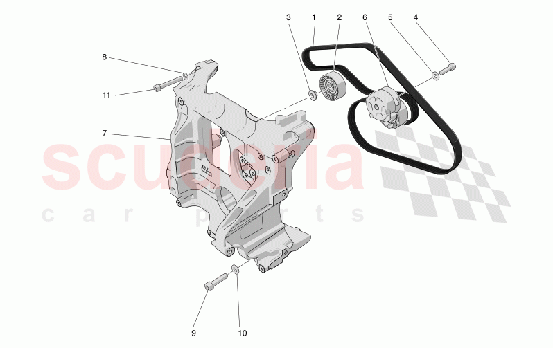 AUXILIARY DEVICE BELTS of Maserati Maserati Grecale Trofeo Automatic 3.0 BT V6 530HP