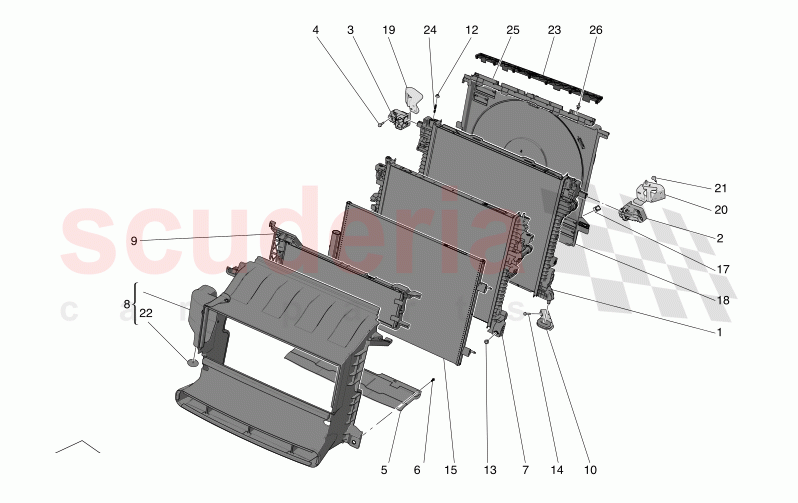 COOLING: AIR RADIATORS AND DUCTS of Maserati Maserati Grecale GT Automatic 2.0 T4 4WD 250HP MHEV