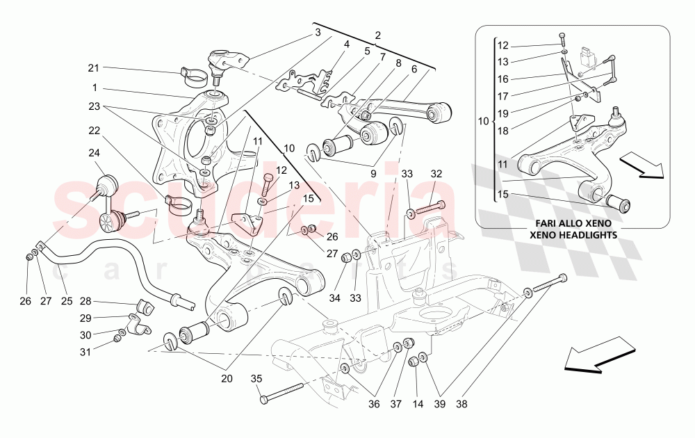 FRONT SUSPENSION (Available with: "Spyder 90th Anniversary" Version) of Maserati Maserati 4200 Spyder (2005-2007) CC