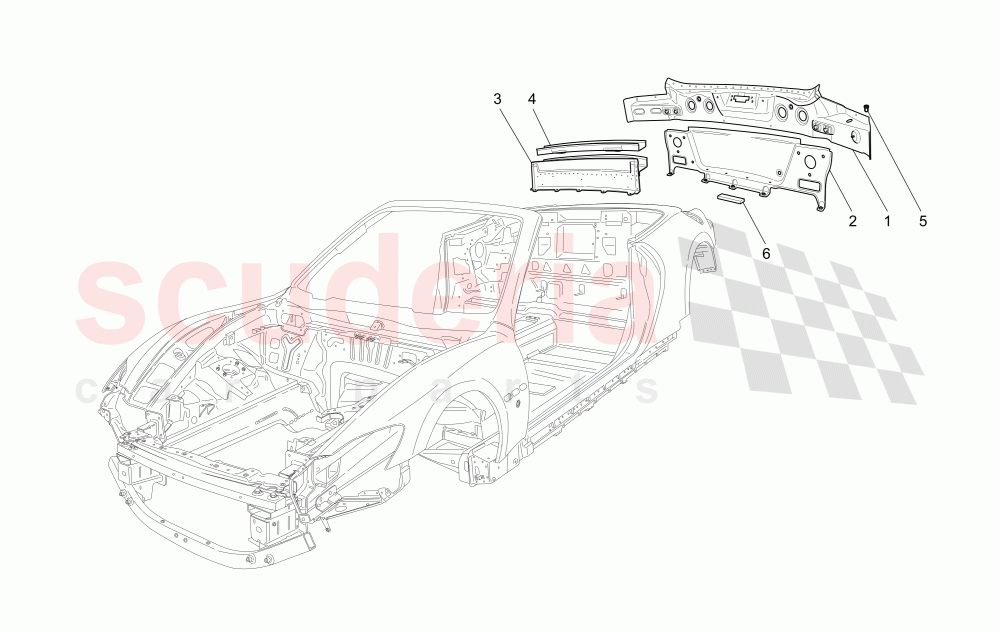 BODYWORK AND REAR OUTER TRIM PANELS of Maserati Maserati GranCabrio (2013+) Sport