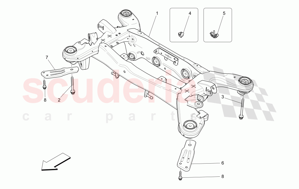 REAR CHASSIS of Maserati Maserati Quattroporte (2013-2016) Diesel