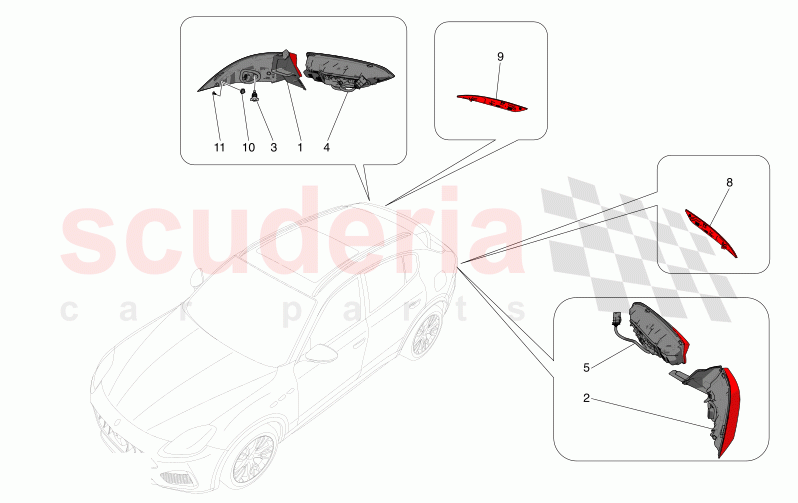 TAILLIGHT CLUSTERS of Maserati Maserati Grecale GT Automatic 2.0 T4 4WD 250HP MHEV