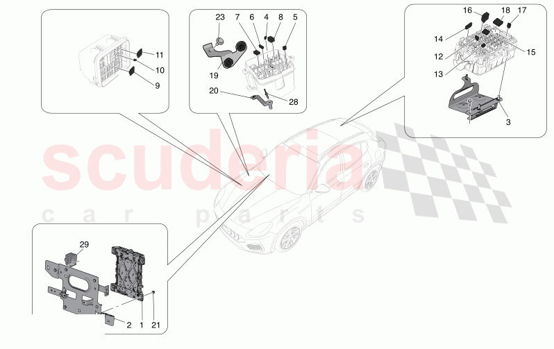 RELAYS, FUSES AND BOXES of Maserati Maserati Grecale Folgore Automatic 4WD BEV 400 kW