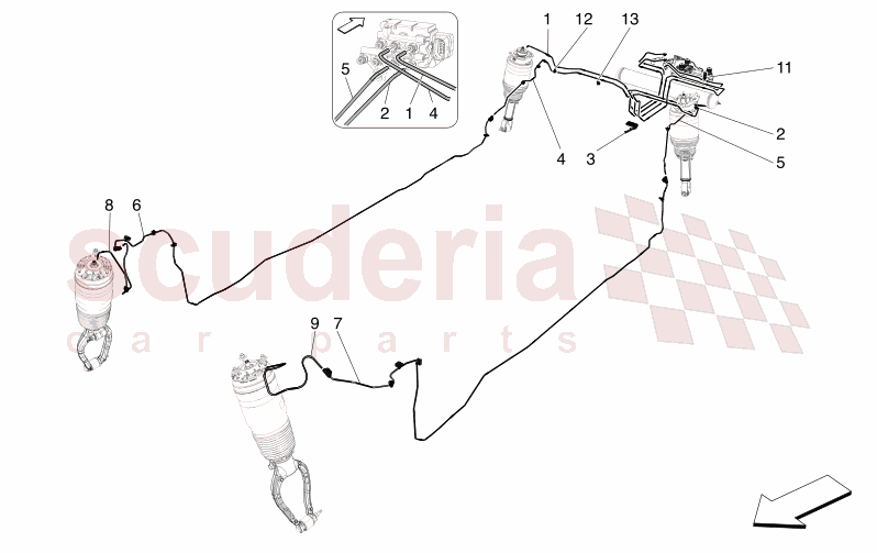 AIR SUSPENSION SYSTEM of Maserati Maserati GranCabrio M189 TROFEO  AUTOMATIC 4WD 3.0 BT V6 550 HP