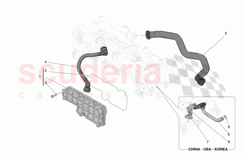 OIL VAPOUR RECIRCULATION SYSTEM of Maserati Maserati Grecale Modena Automatic 2.0 T4 4WD 250HP MHEV