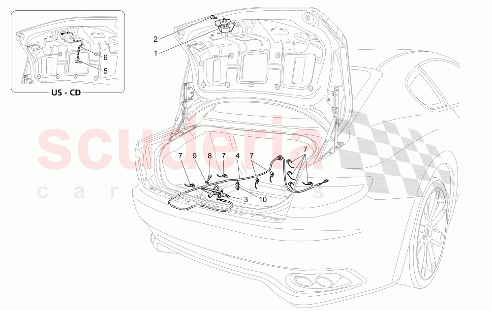 REAR LID OPENING CONTROL of Maserati Maserati GranTurismo (2011-2013) Auto