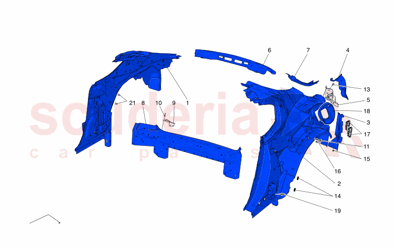 BODYWORK AND REAR OUTER TRIM PANELS of Maserati Maserati GranTurismo M189    AUTOMATIC 4WD 3.0 BT V6 490 HP