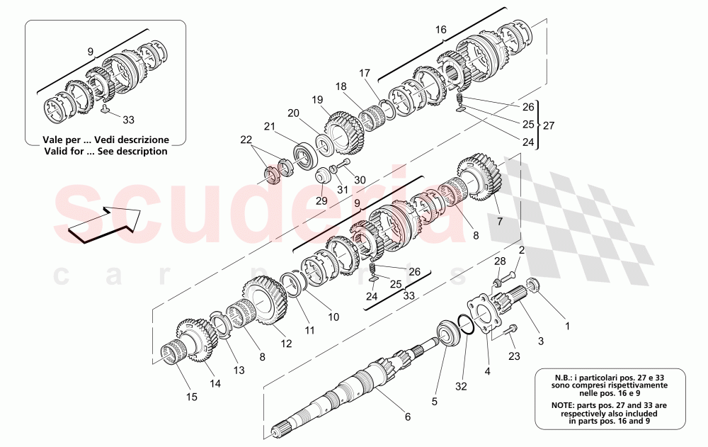 MAIN SHAFT GEARS of Maserati Maserati 4200 Coupe (2005-2007) GT